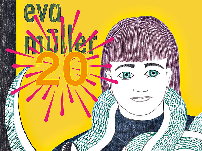 Buchcover mit Portrait der Protagonistin. Um ihren Hals windet sich eine Schlange.